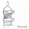 Tradineur - Estantería de baño de metal cromado, 3 niveles y gancho para colgar, organizador de productos de aseo, higiene, pare