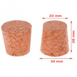 Tradineur - Pack de 12 tapones cónicos de corcho para botellas, garrafas, botes, frascos, bar, restaurante, vino, aceite - 30 x
