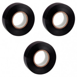 Tradineur - Pack de 3 cintas aislantes adhesivas, pvc, instalaciones eléctricas, reparar, proteger y agrupar cables, bricolaje (