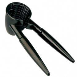 Tradineur - Cascanueces metálico, abrebotellas con cabezal cónico, 2 en 1, rompenueces, abridor, apto para lavavajillas (Negro -