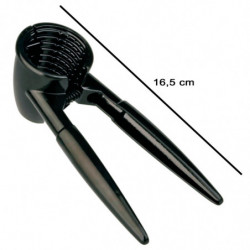 Tradineur - Cascanueces metálico, abrebotellas con cabezal cónico, 2 en 1, rompenueces, abridor, apto para lavavajillas (Negro -