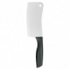 Tradineur - Cuchillo ancho de carnicero, hoja de acero inoxidable de 15 cm, mango ergonómico, corte de huesos y carne, cocina -