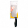 Tradineur - Cuchillo ancho de carnicero, hoja de acero inoxidable de 15 cm, mango ergonómico, corte de huesos y carne, cocina -