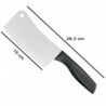 Tradineur - Cuchillo ancho de carnicero, hoja de acero inoxidable de 15 cm, mango ergonómico, corte de huesos y carne, cocina -