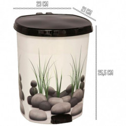 Tradineur - Papelera con pedal Diseño Zen (6 L) - Fabricado en Plástico - Capacidad de 6 Litros - Cubo interno Extraíble - 25,5
