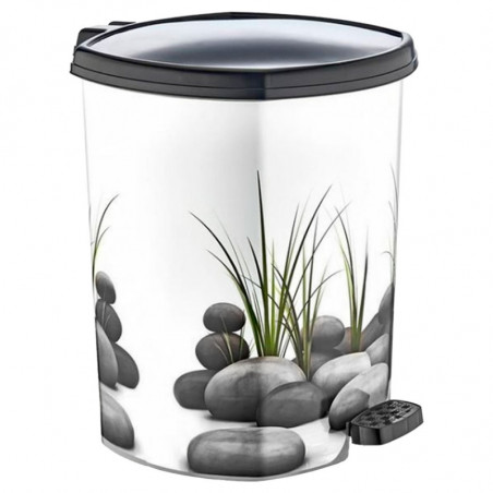 Tradineur - Papelera con pedal Diseño Zen (11 L) - Fabricado en Plástico - Capacidad de 11 Litros - Cubo interno Extraíble - 33