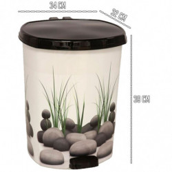 Tradineur - Papelera con pedal Diseño Zen (20 L) - Fabricado en Plástico - Capacidad de 20 Litros - Cubo interno Extraíble - 39