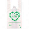 Tradineur - Pack de 25 bolsas de plástico tipo camiseta, reutilizables, gran resistencia, cumplen normativa, aptas para uso alim