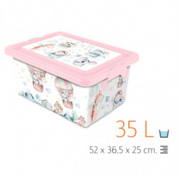 Tradineur - Caja de almacenamiento - Diseño de Volar - Capacidad de 35 Litros - Fabricado en España - Contenedor para almacenar
