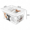 Tradineur - Caja de almacenamiento - Diseño de Perro Blanco - Capacidad de 23 Litros - Fabricado en España - Contenedor para alm
