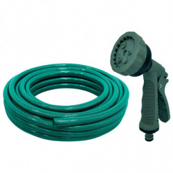 Tradineur - Manguera de riego flexible - 4 capas de protección - Incluye accesorios - Regar, jardín, huerto, coche, labores agrí