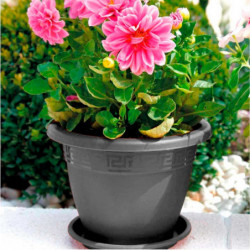 Tradineur - Maceta Redonda "Terracota" - Fabricado en Plástico - Macetero apto para Exterior e Interior del hogar - Ø 30 cm - Co