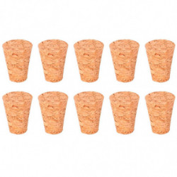 Tradineur - Pack de 10 tapones cónicos de corcho para cerrar botellas de cristal, botes, frascos, vino, aceite, bares, restauran
