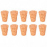 Tradineur - Pack de 10 tapones cónicos de corcho para cerrar botellas de cristal, botes, frascos, vino, aceite, bares, restauran