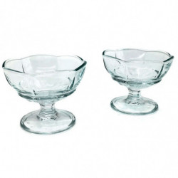 Tradineur - Pack de 2 copas de helado, modelo Ice Ville, vidrio soda lime,  diseño sofisticado y elegante, postres, cócteles, ap