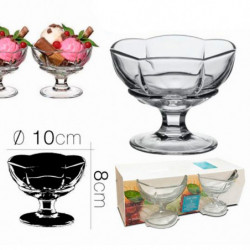 Tradineur - Pack de 2 copas de helado, modelo Ice Ville, vidrio soda lime,  diseño sofisticado y elegante, postres, cócteles, ap