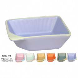 Tradineur - Pack de 6 Salseras rectangulares - Fabricado en Cerámica - Capacidad de 125 ml - Apto para uso alimentario, lavavaji