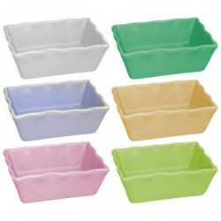 Tradineur - Pack de 6 Salseras rectangulares - Fabricado en Cerámica - Capacidad de 160 ml - Apto para uso alimentario, lavavaji