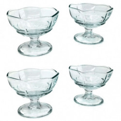Tradineur - Pack de 4 copas de helado, modelo Ice Ville, vidrio soda lime,  diseño sofisticado y elegante, postres, cócteles, ap