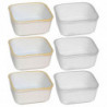Tradineur - Pack de 6 Salseras Cuadradas - Fabricado en Cerámica - Capacidad de 150 ml - Apto para uso alimentario, lavavajillas