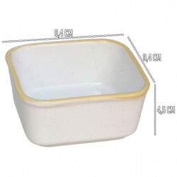 Tradineur - Pack de 6 Salseras Cuadradas - Fabricado en Cerámica - Capacidad de 150 ml - Apto para uso alimentario, lavavajillas