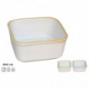 Tradineur - Pack de 6 Salseras Cuadradas - Fabricado en Cerámica - Capacidad de 150 ml - Apto para uso alimentario, lavavajillas