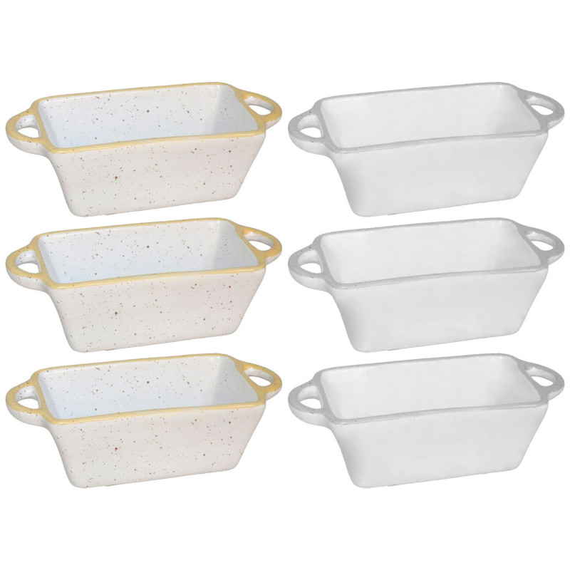 Tradineur - Pack de 6 Salseras rectangulares con asas - Fabricado en Cerámica - Capacidad de 125 ml - Apto para uso alimentario, Tradineur - Pack de 6 Salseras rectangulares con asas - Fabricado en Cerámica - Capacidad de 125 ml - Apto para uso alimentario,