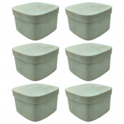Tradineur - Pack de 6 cajas de madera con tapa - Ideal para Almacenamiento de Joyas y decoración - 4 x 7 x7 cm 