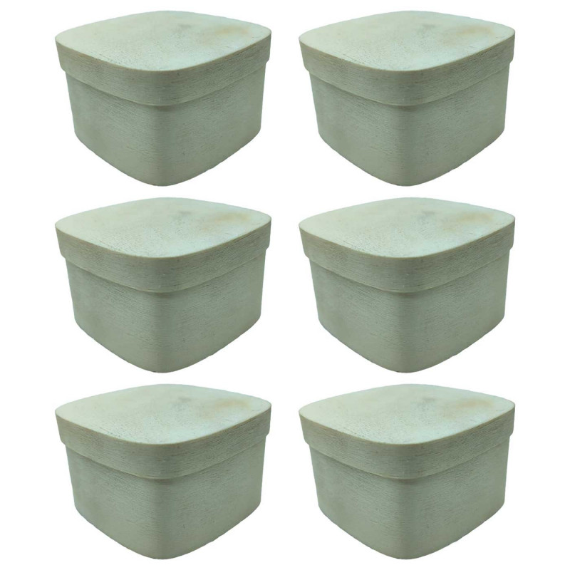 Tradineur - Pack de 6 cajas de madera con tapa - Ideal para Almacenamiento de Joyas y decoración - 4 x 7 x7 cm Tradineur - Pack de 6 cajas de madera con tapa - Ideal para Almacenamiento de Joyas y decoración - 4 x 7 x7 cm