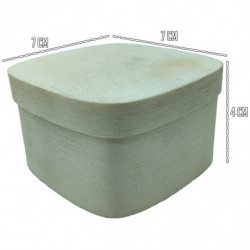 Tradineur - Pack de 6 cajas de madera con tapa - Ideal para Almacenamiento de Joyas y decoración - 4 x 7 x7 cm 