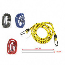 Tradineur - Pack de 2 Pulpos Elásticos trenzados con gancho de plástico - Longitud de 200 cm - Fabricado en goma y PVC - Ø 10 mm