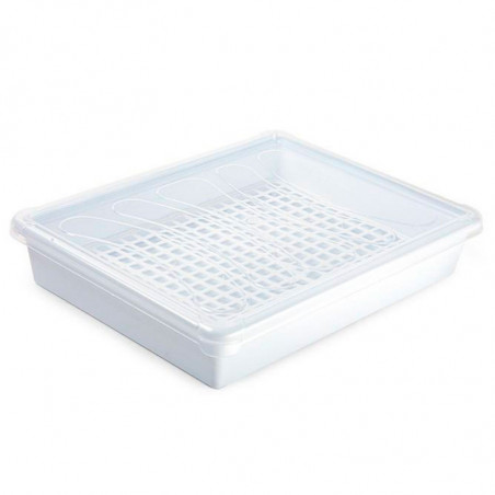 Tradineur - Bandeja con rejilla para frigorífico, fuente para la cocina, restaurante, bares, hostelería, 6,5 x 35 x 27,5 cm, col