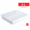 Tradineur - Bandeja con rejilla para frigorífico, fuente para la cocina, restaurante, bares, hostelería, 6,5 x 35 x 27,5 cm, col