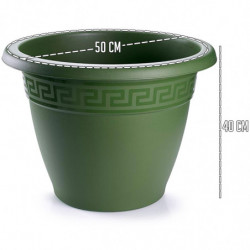 Tradineur - Maceta Redonda "Terracota" - Fabricado en Plástico - Macetero apto para Exterior e Interior del hogar - Ø 50 cm - Co