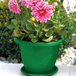Tradineur - Maceta Redonda "Terracota" - Fabricado en Plástico - Macetero apto para Exterior e Interior del hogar - Ø 50 cm - Co