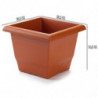 Tradineur - Maceta Cuadrada con plato "Terracota" - Fabricado en Plástico - Macetero apto para Exterior e Interior del hogar - 3