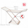 Tradineur - Tendedero plegable de resina con 20 metros espacio de tendido - Soporte para tender ropa, interior o exterior - 180