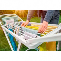 Tradineur - Tendedero plegable de resina con 20 metros espacio de tendido - Soporte para tender ropa, interior o exterior - 180