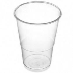 Tradineur - Pack de 100 vasos reutilizables de plástico, 100% reciclables, extra resistentes, higiénicos, apilables - 8,5 x 7 cm