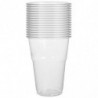 Tradineur - Pack de 100 vasos reutilizables de plástico, 100% reciclables, extra resistentes, higiénicos, apilables - 8,5 x 7 cm