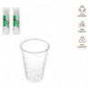 Tradineur - Pack de 100 vasos reutilizables de plástico, 100% reciclables, extra resistentes, higiénicos, apilables - 8,5 x 7 cm