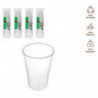 Tradineur - Pack de 200 vasos reutilizables de plástico, 100% reciclables, extra resistentes, higiénicos, apilables - 8,5 x 7 cm