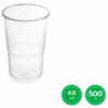 Tradineur - Pack de 48 vasos reutilizables de plástico, 100% reciclables, extra resistentes, higiénicos, apilables - 12 x 9,5 cm