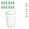 Tradineur - Pack de 96 vasos reutilizables de plástico, 100% reciclables, extra resistentes, higiénicos, apilables - 12 x 9,5 cm