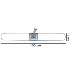 Tradineur - Plataforma métalica para mopa, base de acero, accesorio limpieza de suelos, baldosas, baño, hogar - 100 cm