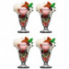 Tradineur - Pack de 4 copas de helado, modelo Canada, vidrio soda lime, diseño sofisticado y elegante, postres, cócteles, aptas