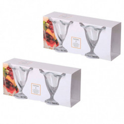 Tradineur - Pack de 4 copas de helado, modelo Canada, vidrio soda lime, diseño sofisticado y elegante, postres, cócteles, aptas