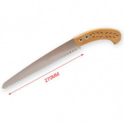 Tradineur - Sierra de mano para podar, mango de madera y hoja de 270 mm, dentado japonés, segueta, resistente y ligera, uso fore