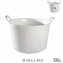 Tradineur - Capazo redondo con asas - Capacidad de 56 litros - Fabricado en España - Apto para uso Alimentario - Ø 53,4 x 36,9 c