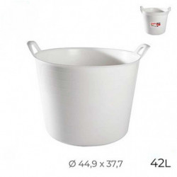 Tradineur - Capazo redondo con asas - Capacidad de 42 litros - Fabricado en España - Apto para uso Alimentario - Ø 44,9 x 37,7 c